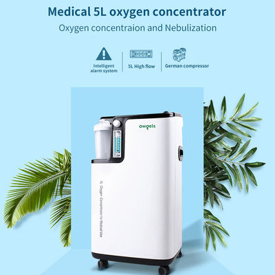 Konsentrator Oksigen Medis Portabel 5L Kebisingan Rendah 96% Kemurnian Tinggi
