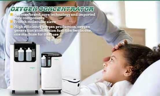 Klinik 60Kpa 3 Liter Oxygen Concentrator Sistem Filter Ganda Dengan Atomisasi