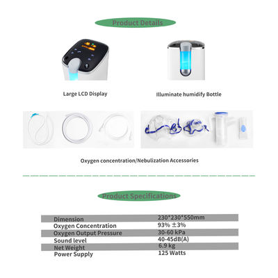 Oxygen Concentrator dengan sistem kontrol cerdas CE yang disetujui penyedia udara rumah atau rumah sakit
